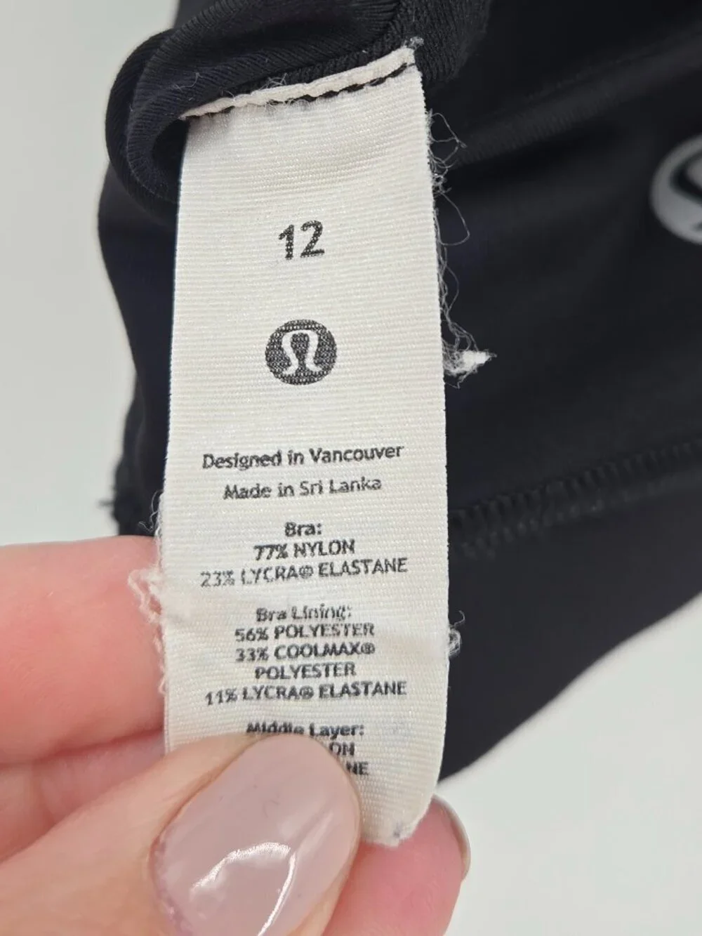 Lululemon Energy Bra - 12 Black